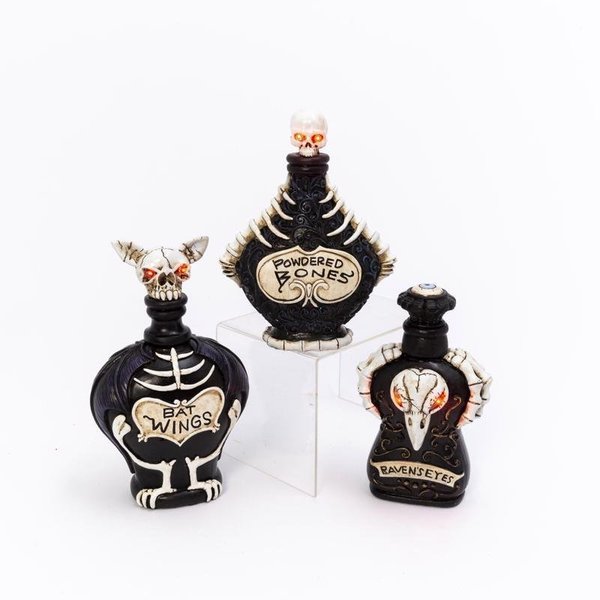 L & L Gerson 7.75 in. LED Prelit Lighted Potion Bottle Halloween Decor 2541360